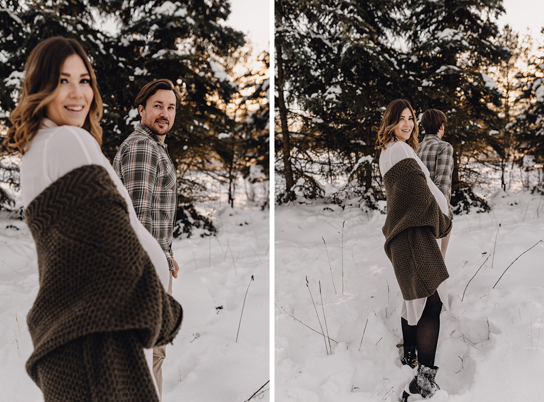 Babyauchshooting Maternity Schwangerschaft Babybauch Momtobe Osnabrück Melle Niedersachsen Lichterglanz Fotografie Münster Minden Telgte Heideshooting Heide Couple Shooting Paarfotografie Schneeshooting Schnee